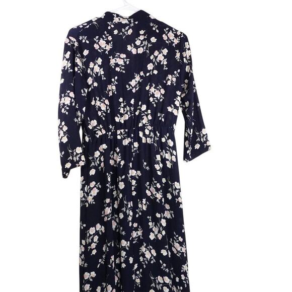 New Hanyagediao Women's Floral Maxi Polyester Crepe Dress 3/4 Sleeve Casual - Picture 3 of 7
